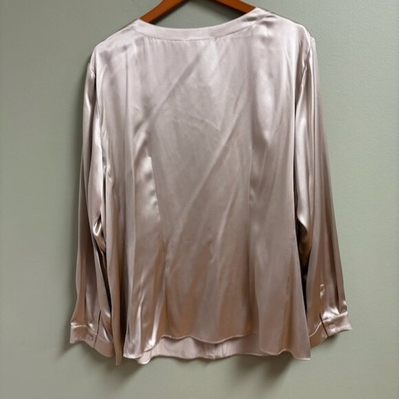 Lafayette 148 New York Womens Luxor Silk Long Sleeve Top Size 24W Quiet Luxury - Picture 4 of 12